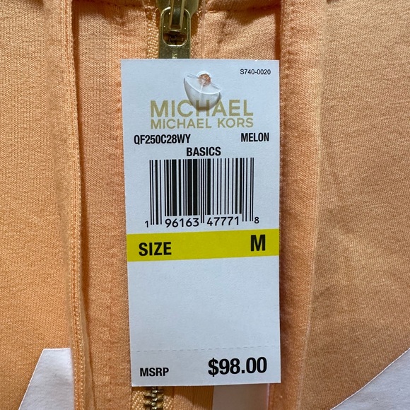 NWT MICHAEL KORS Peach Logo Hoodie Sweatshirt Women’s Size Medium - Picture 4 of 6